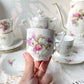 Service à thé café 5 personnes en porcelaine vintage LIMOGES B&C motif fleuri France