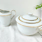 Service à thé/café vintage en porcelaine Bernardaud & Cie Limoges France blanche doré