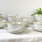 Service à thé/café vintage en porcelaine Bernardaud & Cie Limoges France blanche doré