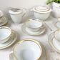 Service à thé/café vintage en porcelaine Bernardaud & Cie Limoges France blanche doré
