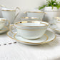 Service à thé/café vintage en porcelaine Bernardaud & Cie Limoges France blanche doré