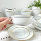 Service à thé/café vintage en porcelaine Bernardaud & Cie Limoges France blanche doré