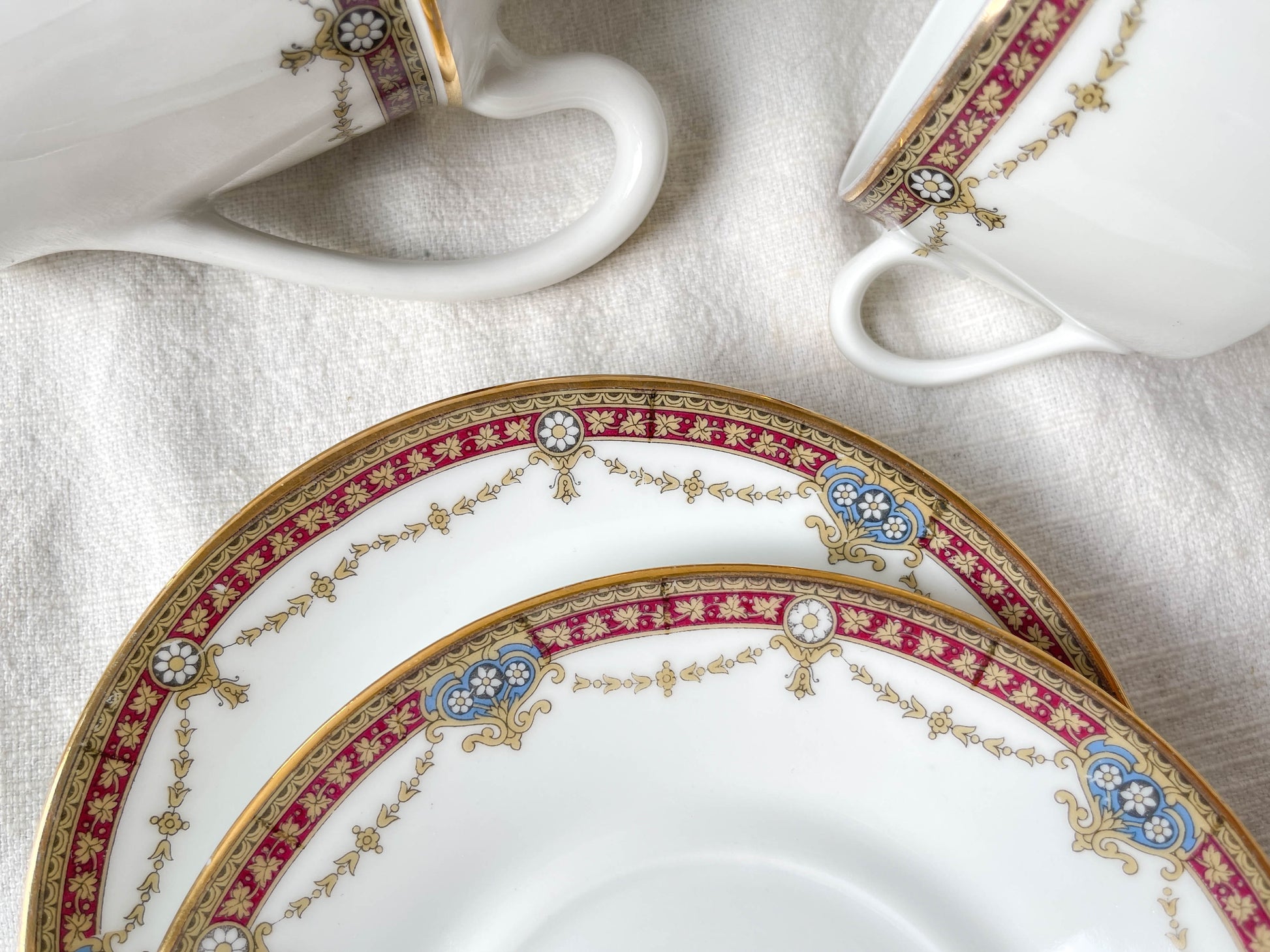 Service à thé café 2 personnes en porcelaine vintage UML France