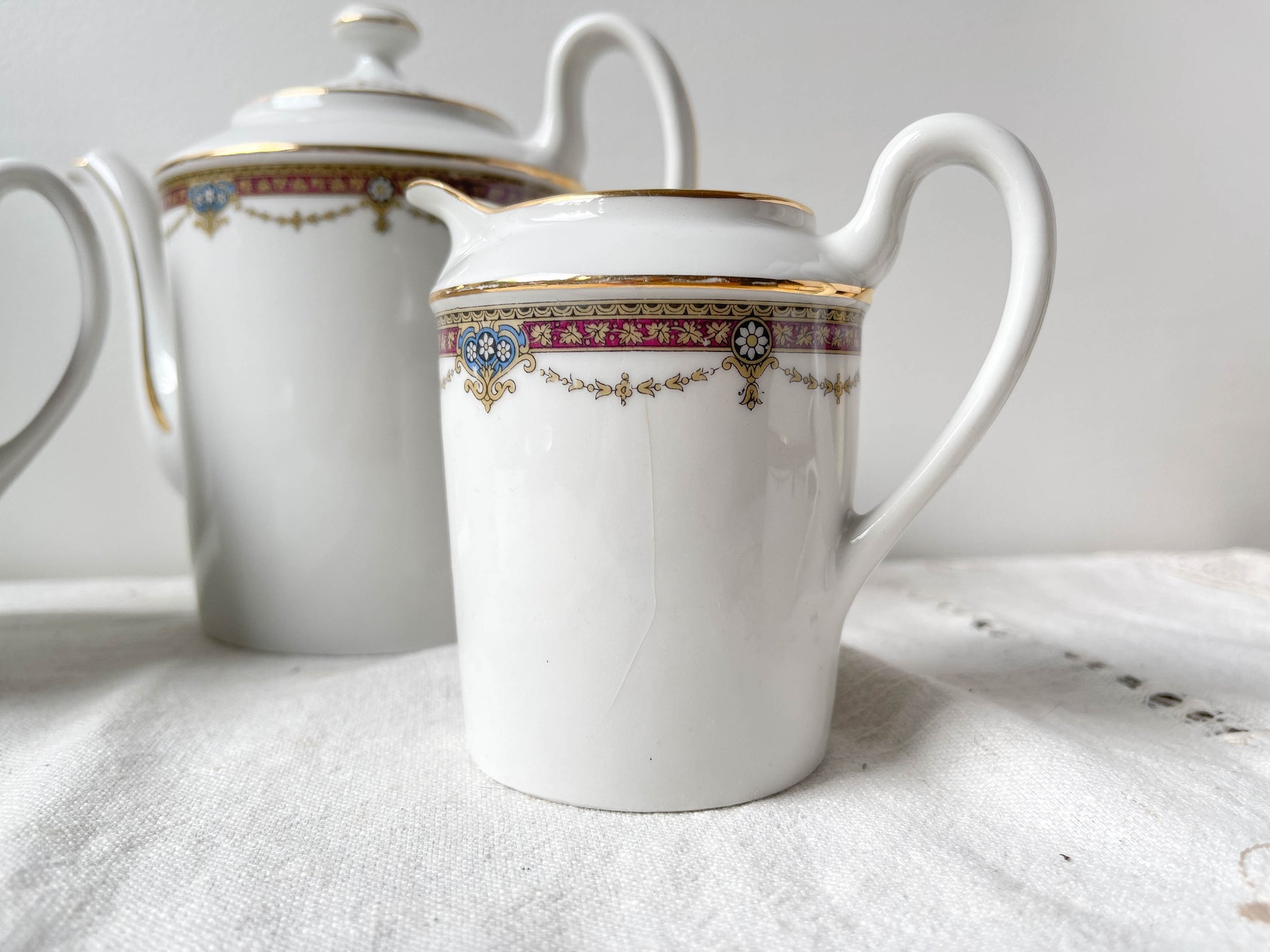 Service à thé café 2 personnes en porcelaine vintage UML France