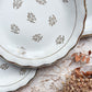 Service à dessert vintage en porcelaine fleurie blanche dorée LIMOGES ULIM