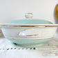 Soupière porcelaine vintage blanche verte LUNEVILLE EPINAY France 1950s