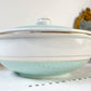 Soupière porcelaine vintage blanche verte LUNEVILLE EPINAY France 1950s