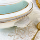 Soupière porcelaine vintage blanche verte LUNEVILLE EPINAY France 1950s