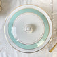 Soupière porcelaine vintage blanche verte LUNEVILLE EPINAY France 1950s