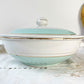 Soupière porcelaine vintage blanche verte LUNEVILLE EPINAY France 1950s