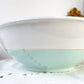 Saladier porcelaine vintage blanche verte LUNEVILLE EPINAY France 1950s