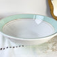 Saladier porcelaine vintage blanche verte LUNEVILLE EPINAY France 1950s