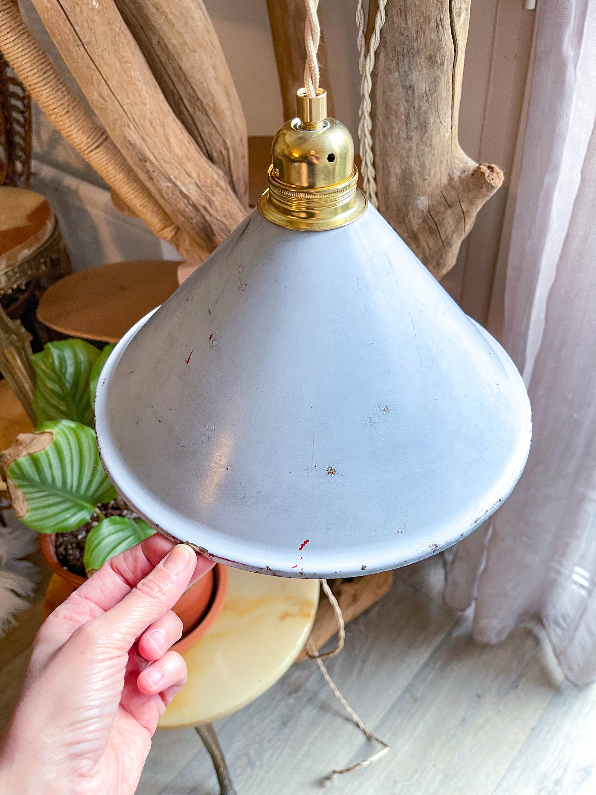 Baladeuse abat-jour vintage en tôle émaillée personnalisable