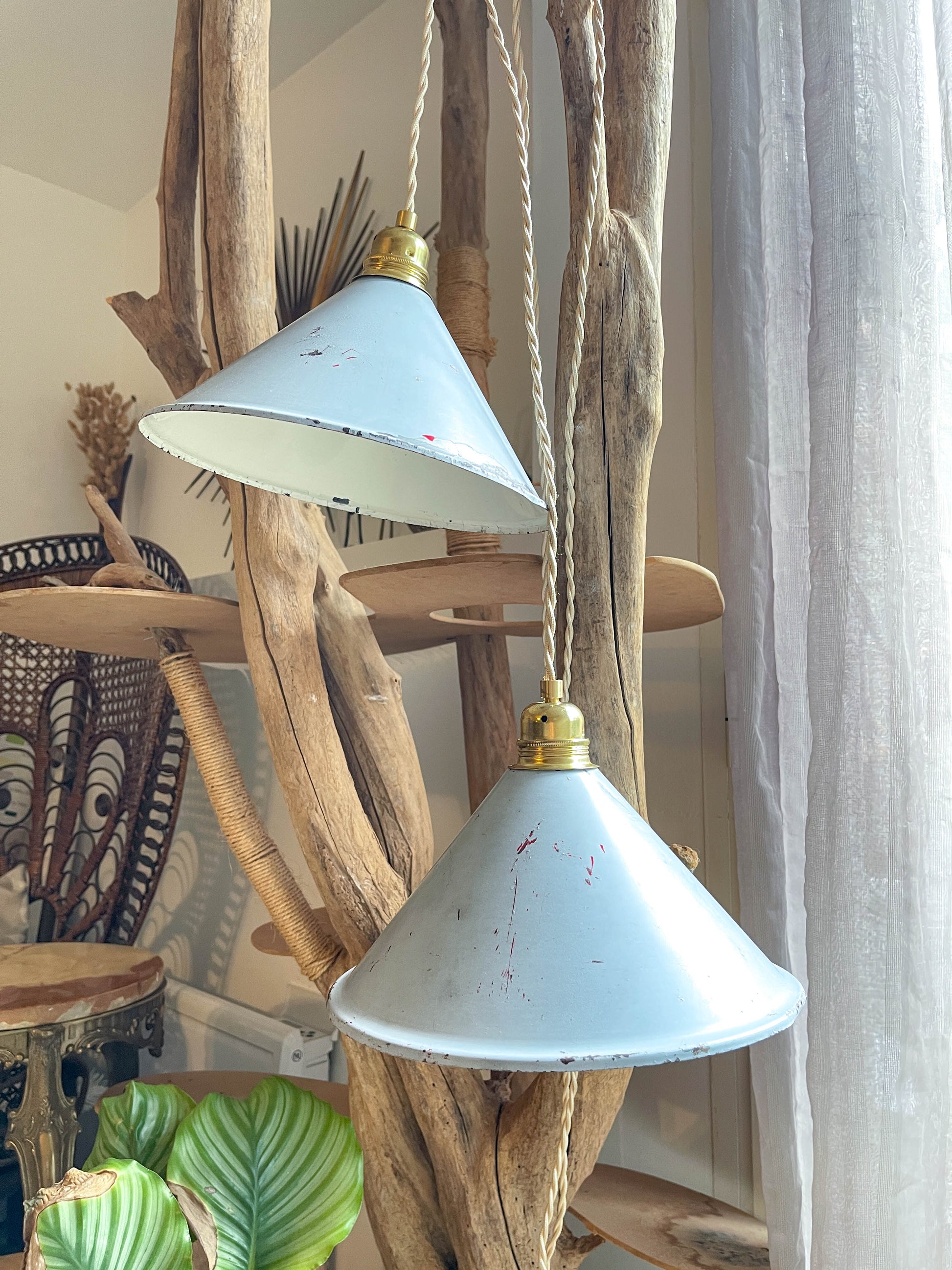 Baladeuse abat-jour vintage en tôle émaillée personnalisable