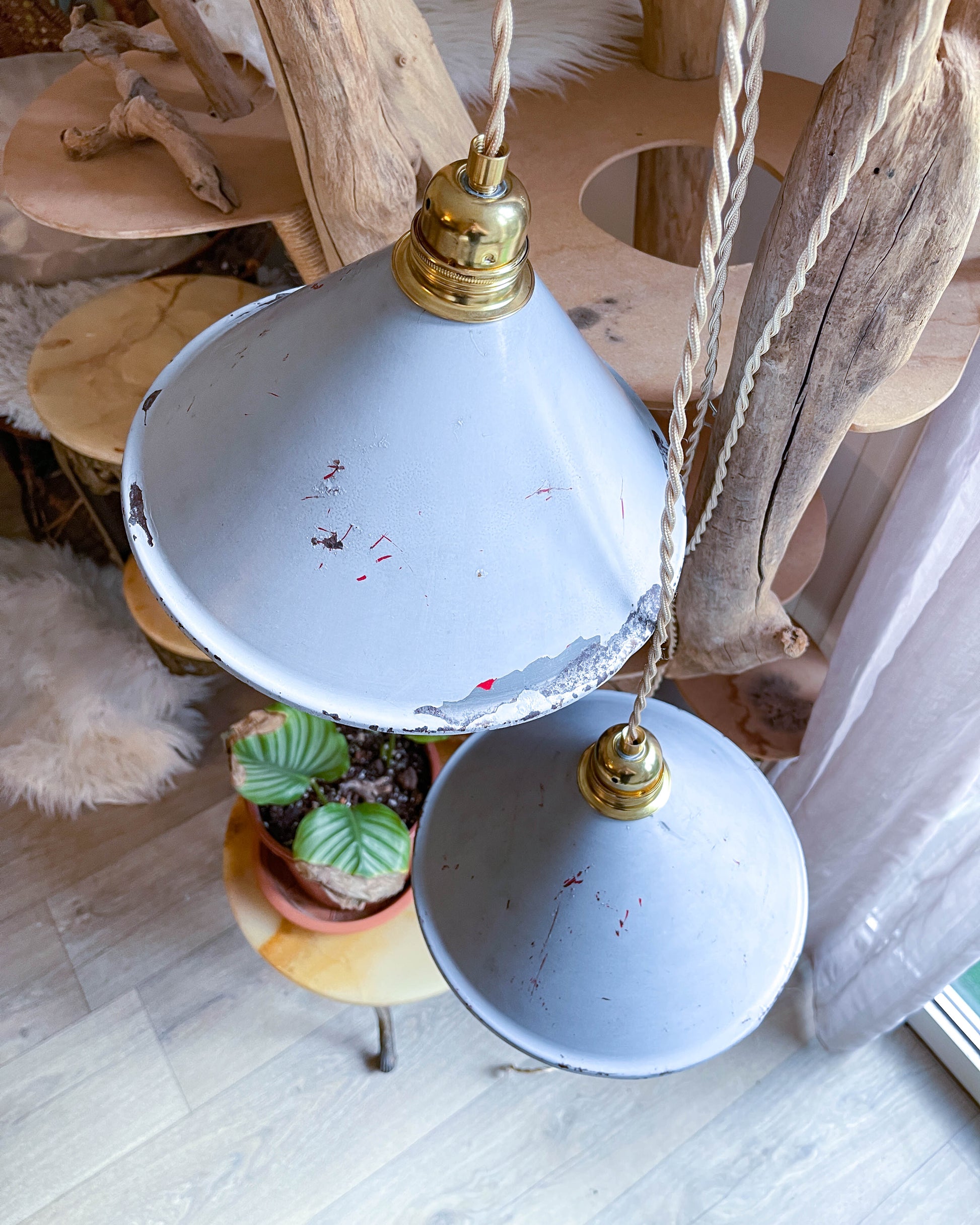 Baladeuse abat-jour vintage en tôle émaillée personnalisable