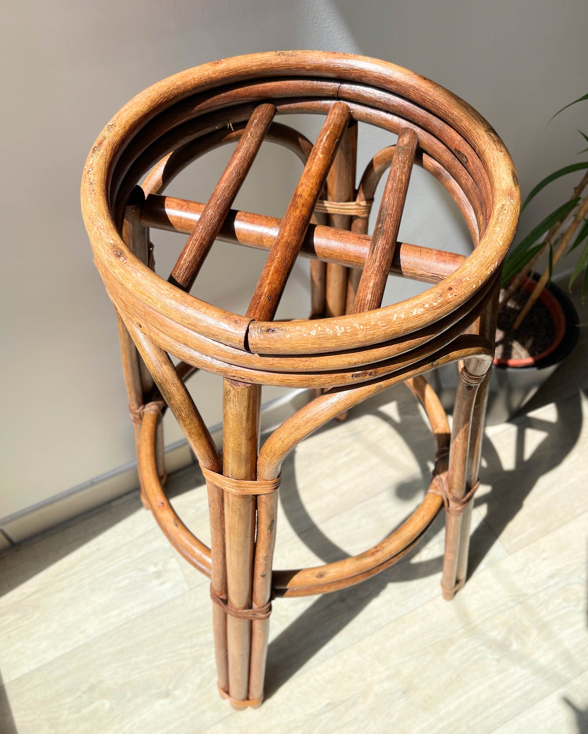 Tabouret de bar vintage en bois courbé, 1950
