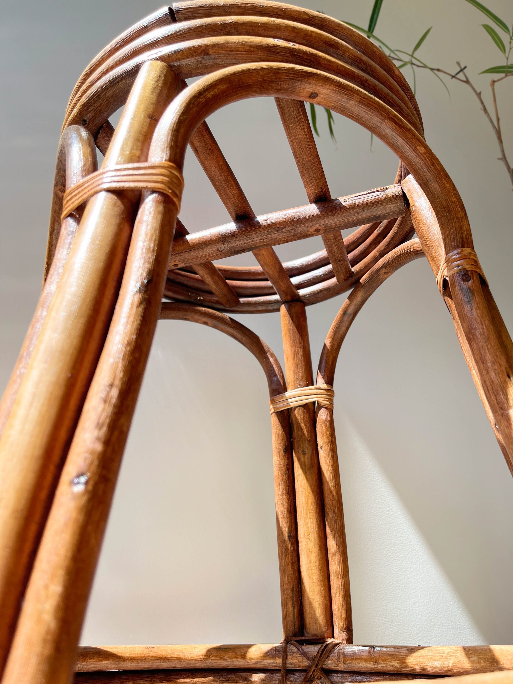 Tabouret de bar vintage en bois courbé, 1950