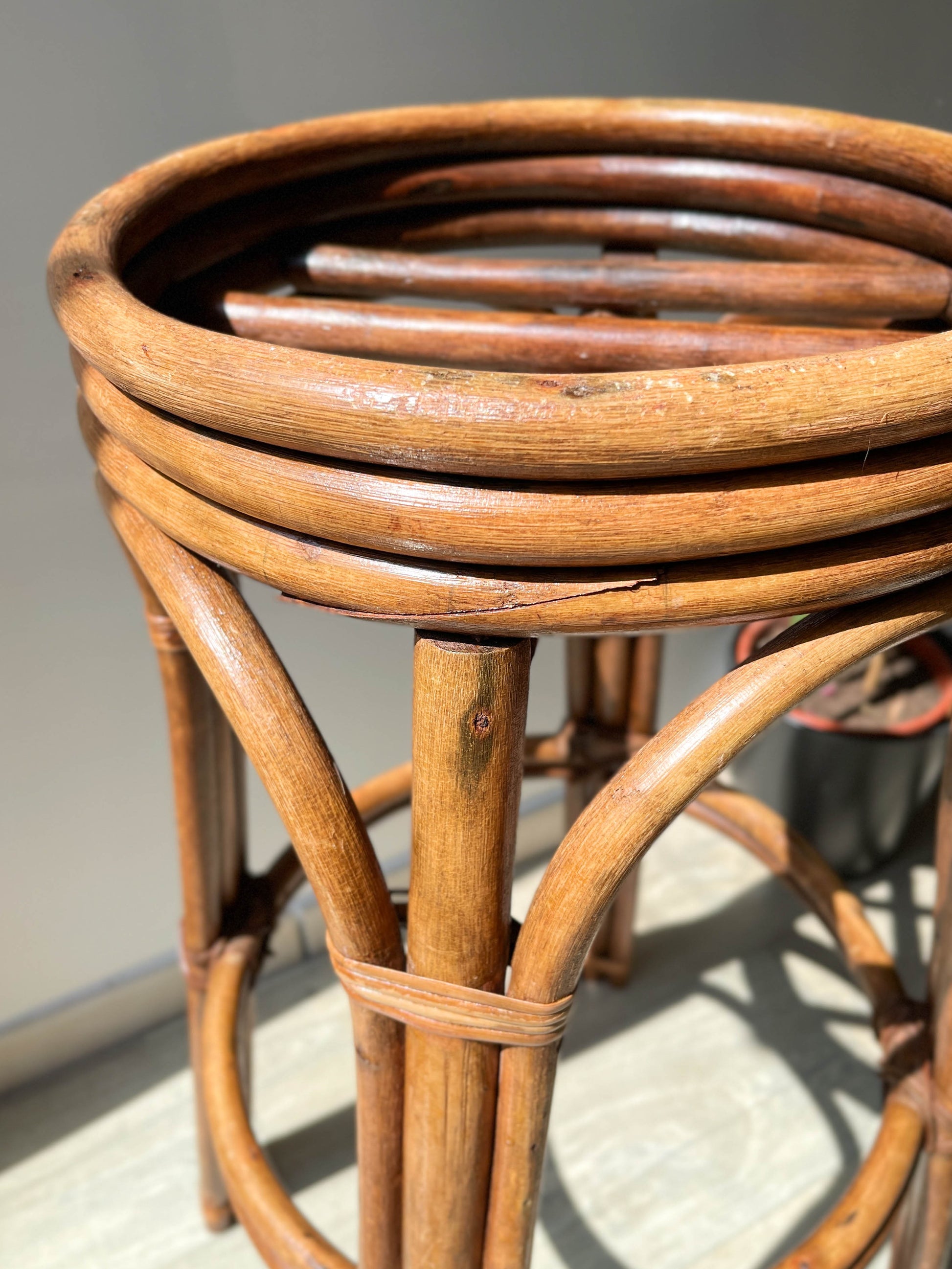Tabouret de bar vintage en bois courbé, 1950