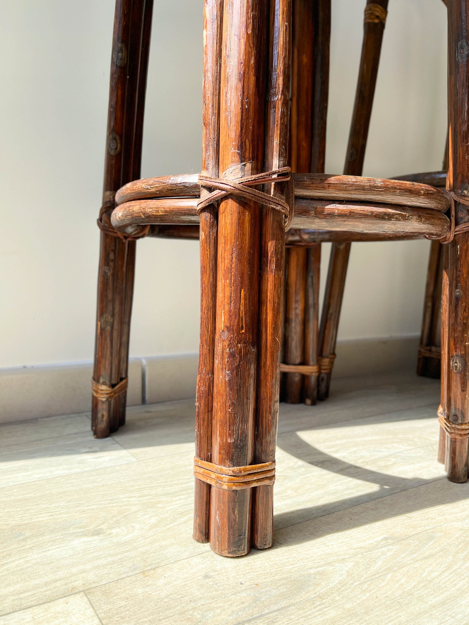 Tabourets de bar vintage en bois courbé, 1950 