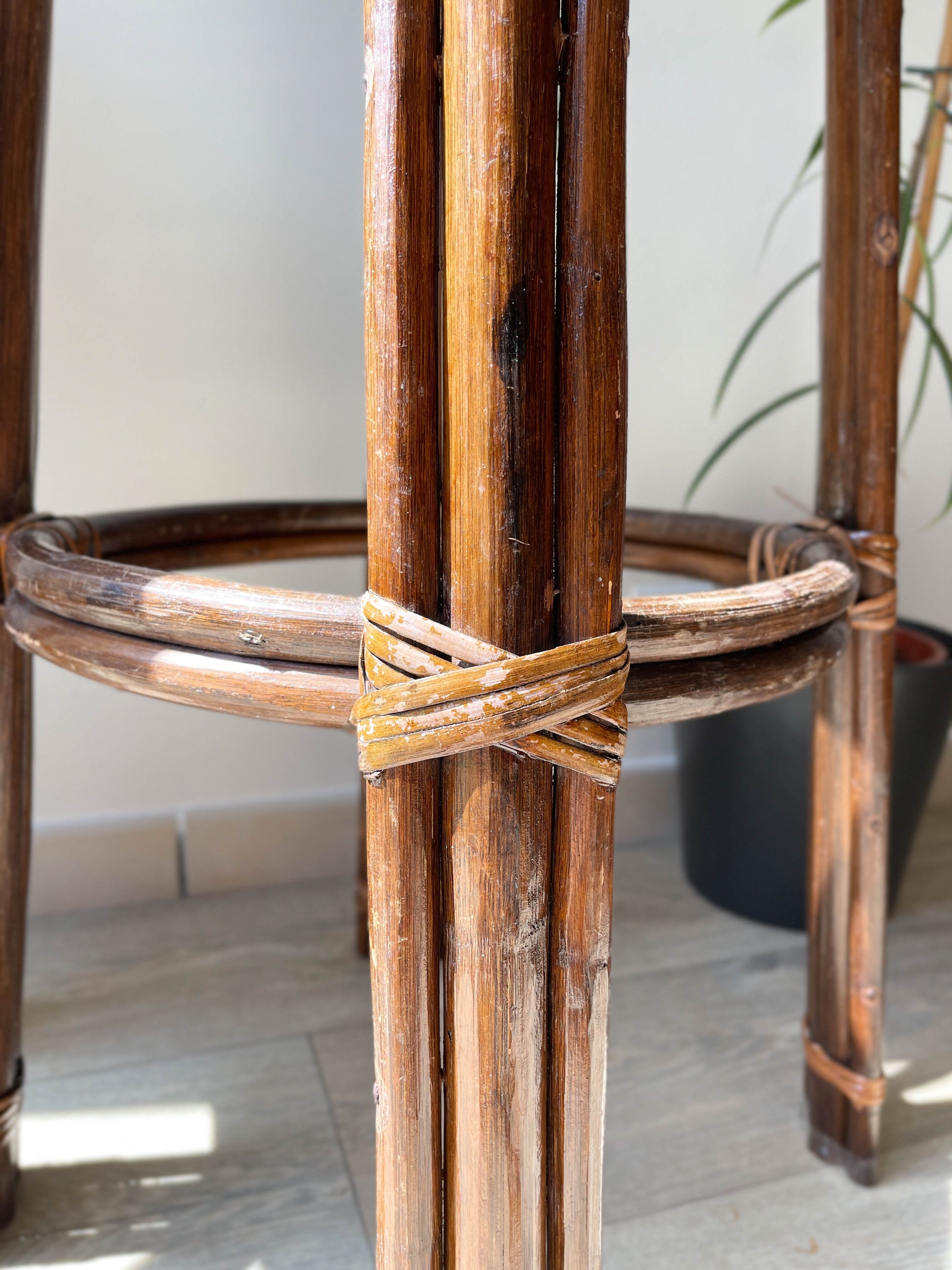 Tabourets de bar vintage en bois courbé, 1950 
