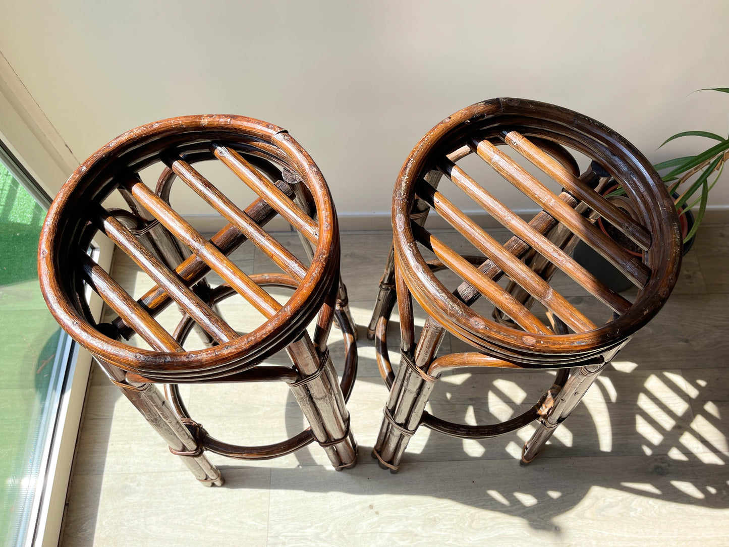 Tabourets de bar vintage en bois courbé, 1950 