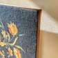 Grande tapisserie canevas vintage motif fleuri 1970