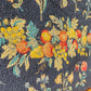 Grande tapisserie canevas vintage motif fleuri 1970