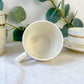 Service à café St Amand 10 personnes – Porcelaine vintage blanche et dorée