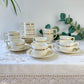 Service à café St Amand 10 personnes – Porcelaine vintage blanche et dorée