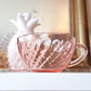 6 Tasses et sous-tasses à thé en verre rose Rosaline LUMINARC made in France