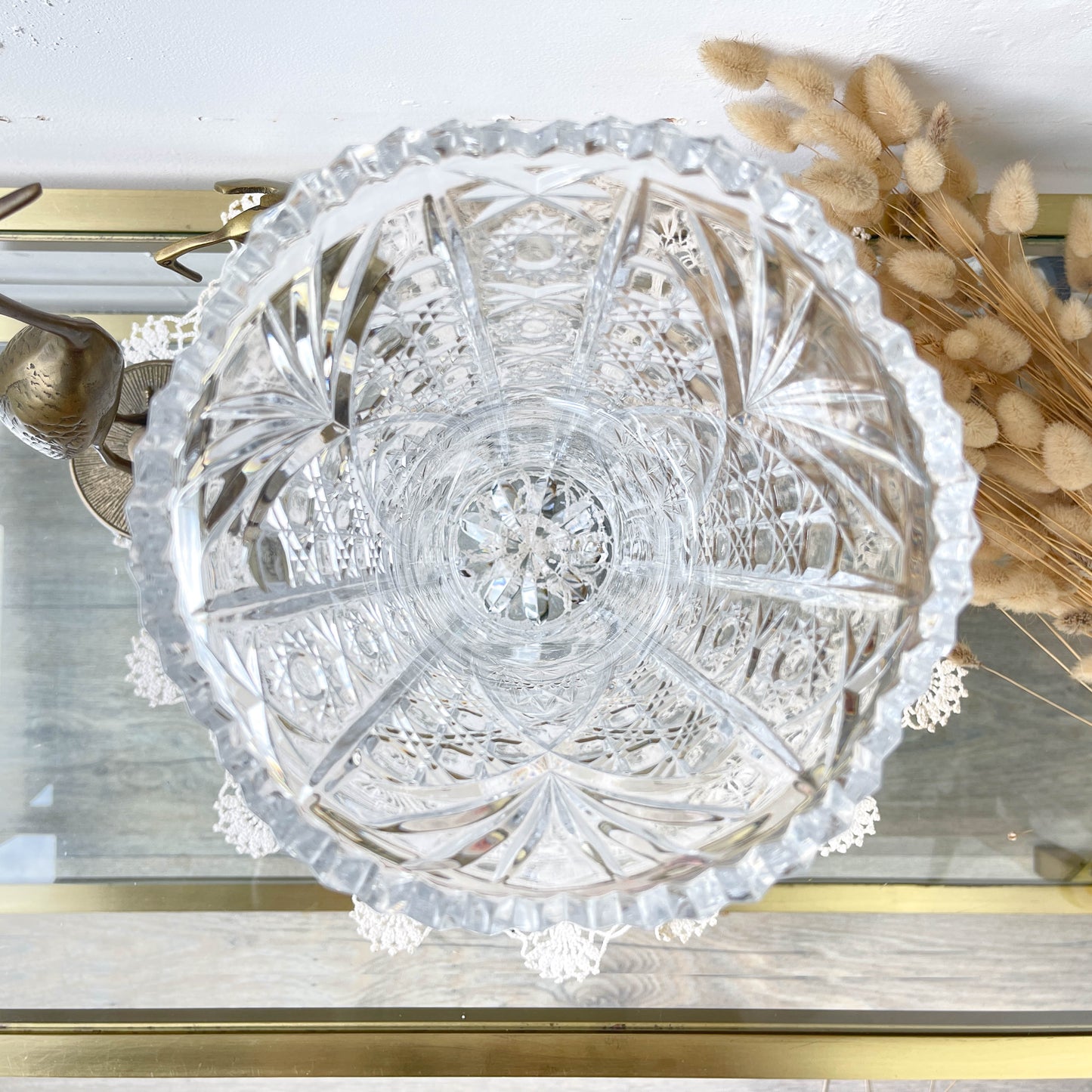 Vase Cristal d'Arques vintage motif ciselé