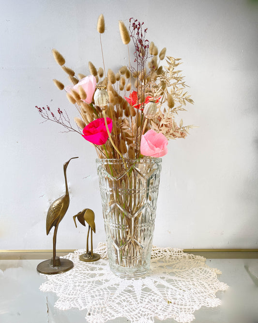 Vase en verre vintage style Art déco