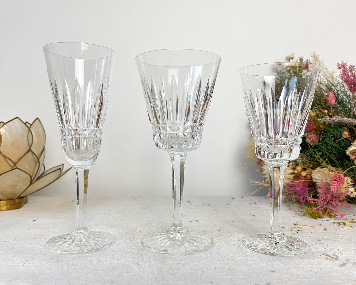 6 Verres à eau Cristal ciselé Français