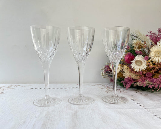 Verres en cristal ciselé vintage
