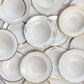 Assiette CREUSE vintage PORCELAINE blanche, dorée – vendue à l’UNITÉ