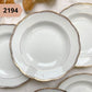Assiette CREUSE vintage PORCELAINE blanche, dorée – vendue à l’UNITÉ