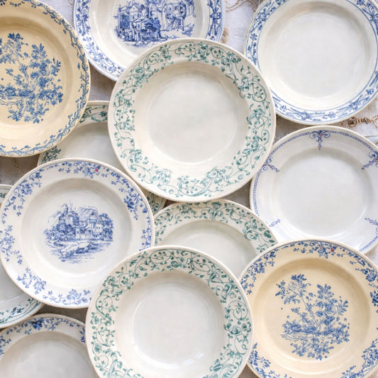 Assiette PLATE vintage Terre de Fer – vendue à l’UNITÉ – motif fleuri ou coloré – vaisselle ancienne dépareillée