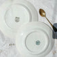 5 Petites assiettes vintage en porcelaine française blanches vertes Céranord