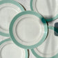 5 Petites assiettes vintage en porcelaine française blanches vertes Céranord
