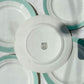 5 Petites assiettes vintage en porcelaine française blanches vertes Céranord