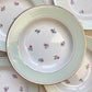 5 Assiettes creuses vintage porcelaine blanche verte fleurie SALINS 66 de 1950s