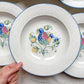 6 Assiettes Creuses en Faïence Italienne mouchetée "TIFFANY" – Motif Oiseau Vintage