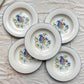 5 Assiettes Creuses en Faïence Italienne mouchetée "TIFFANY" – Motif Oiseau Vintage