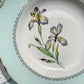 6 Assiettes creuses porcelaine vintage blanche verte Iris Moulin des Loups "Sargosse" 1950s