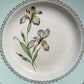 6 Assiettes creuses porcelaine vintage blanche verte Iris Moulin des Loups "Sargosse" 1950s