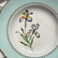 6 Assiettes creuses porcelaine vintage blanche verte Iris Moulin des Loups "Sargosse" 1950s