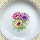 6 Assiettes creuses en porcelaine vintage motif fleuri blanche jaune doré L'Amandinoise "Coopélia" -Vaisselle vintage fleurie