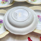 4 Assiettes creuses en porcelaine vintage motif fleuri blanche jaune doré L'Amandinoise "Coopélia"
