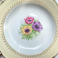 4 Assiettes creuses en porcelaine vintage motif fleuri blanche jaune doré L'Amandinoise "Coopélia"