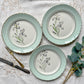 6 assiettes vintage en porcelaine française dépareillées – Jaune, vert, fleuri – Moulin des Loups - L'Amandinoise